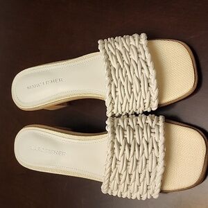 Marc Fisher Women's Mfalane White Woven Sandals 6.5 NWOT